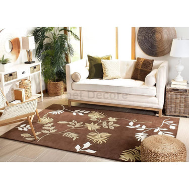 Earth-Toned Wool Blend Carpet