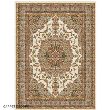 Mogul Silver Persian Silk Carpet & Rug