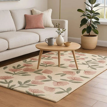 Blossom Garden Wool Rug – Soft Floral Elegance