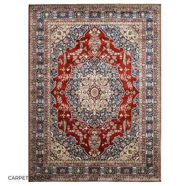 Mogul Red Persian Silk Carpet & Rug