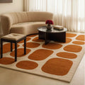 Terracotta Pebble Wool Rug – Modern Abstract Design