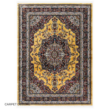 Mogul Gold Persian  Silk Carpet & Rug