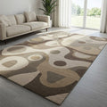 Handmade Wool Rug – Beige Modern Abstract Design