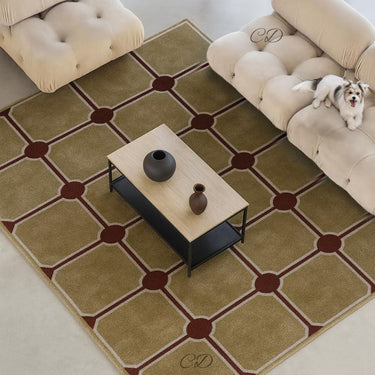 Regal Grid Wool Rug – Classic Geometric Hand-Tufted Carpet
