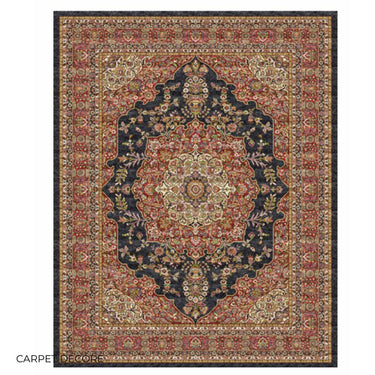Mogul Black Persian Silk Carpet & Rug