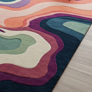 Handmade Modern Abstract Wool Rug – Multicolor Artistic Design