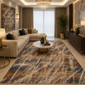 Imperial Rust & Navy Abstract Carpet