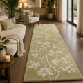 Sage Blossom Hand Tufted Wool Runner Rug