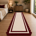 Burgundy Royale Scalloped Runner Rug