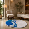 Azure Tide Hand Tufted Wool Round Rug
