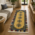 Imperial Gold Tibetan Medallion Premium Area Rug
