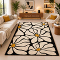 Bloom Noir Modern Floral Area Rug