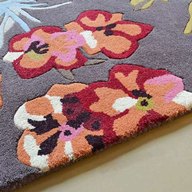 Handmade Tufted Pure Woolen Thick Geometrical Carpet (Multi)