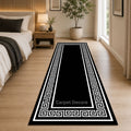 Noir Royale Greek Key Wool Runner Rug