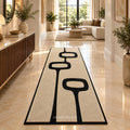Ivory Noir Abstract Geometric Runner Rug