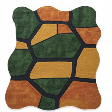 Terra Mosaic Wool Rug – Handcrafted Organic Pattern Carpet