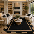 Noir Luxe Hand-Tufted Border Wool Rug