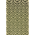 Handcrafted Wool Rug – Geometric Arrow Pattern (Green & Ivory)