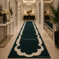 Imperial Teal Scallop Wool Runner