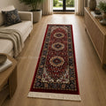 Royal Burgundy Persian Medallion Runner Rug