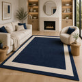 Azure Luxe Hand-Tufted Border Wool Rug