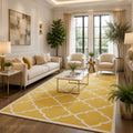 Golden Lattice Hand Tufted Wool Carpet & Rug