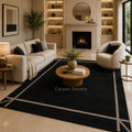 Noir Grid Hand-Tufted Wool Rug