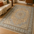 Mogul Taupe Persian Silk Carpet & Rug
