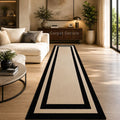 Ivory Noir Border Runner Rug