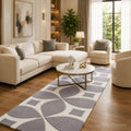 Silver Petals Geometric Hand Tufted Wool Carpet & Rug