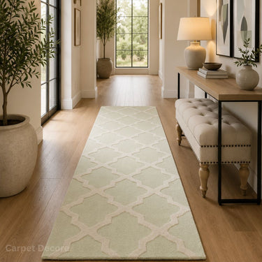 Ivory Royale Trellis Hand Tufted Wool Runner