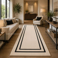 Monarch Noir Border Wool Runner Rug
