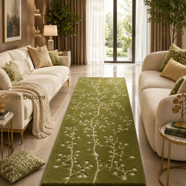 Sage Vine Hand Tufted Wool Runner Rug