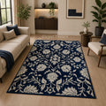 Midnight Bloom Hand Tufted Wool Rug