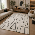 Ivory Contours Hand Tufted Wool Rug