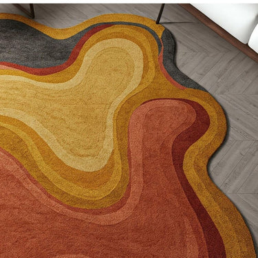 Handmade Wool Rug – Sunset Abstract Design