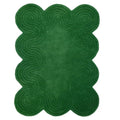 Emerald Wave Wool Rug – Hand-Tufted Sculpted Curve Carpet