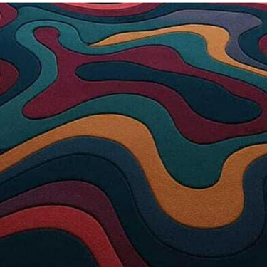 Handmade Wool Rug – Ocean Wave Abstract Design