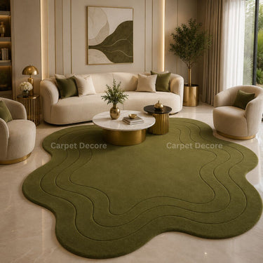 Imperial Olive Wave Wool Carpet