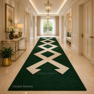 Imperial Emerald Geometric Runner Carpet
