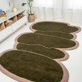 Green and Pink Handmade Modern Wool Accent Carpet