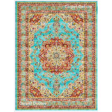 Turquoise Royal Medallion Persian Carpet