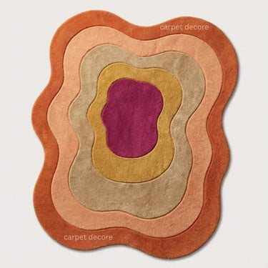 Terra Waves Abstract Organic Wool Carpet