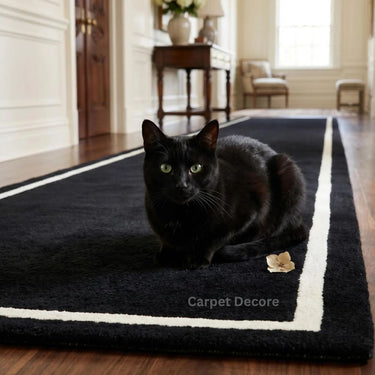 Midnight Edge Wool Runner Rug