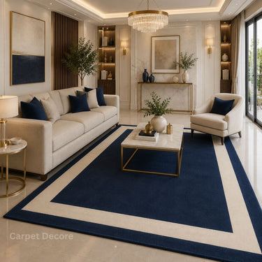 Azure Luxe Hand-Tufted Border Wool Rug