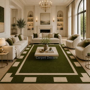 Verde Luxe Hand-Tufted Border Wool Rug