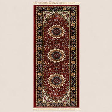 Royal Burgundy Persian Medallion Runner Rug