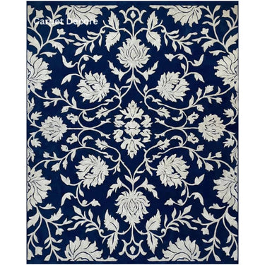 Midnight Bloom Hand Tufted Wool Rug