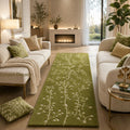 Sage Vine Hand Tufted Wool Runner Rug
