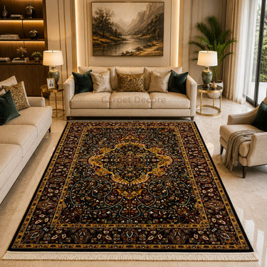 Imperial Onyx Medallion Persian Wool Carpet & Rug